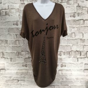 🍍Delirious Paris Tunic Bat Wing Sleeve V-Neck